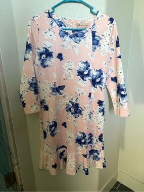 Philosophy Pink Dress with Navy Floral Print